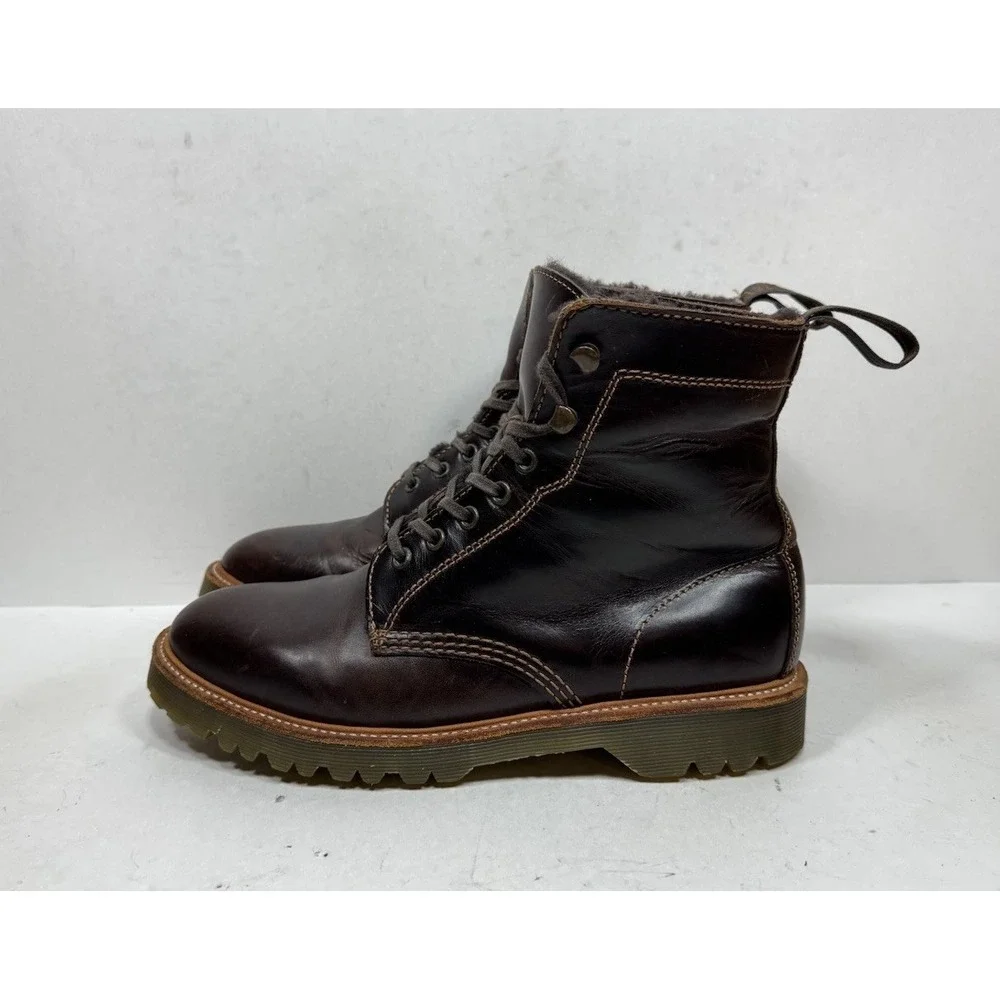 Dr. Martens Daniel‎ Air Wair Brown Leather Shearling Lining Boots Mens Sz 9